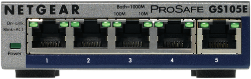 Switch di rete Switch di rete Netgear GS105E 200PES PROSAFE PLUS Smart Managed Gray (ord.min.1.00 unità)