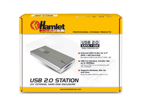 Box esterno hard disk Box esterno hard disk Hamlet HXD2CCUU Usb 2.0 Dual Controller (ord.min.1.00 unità)