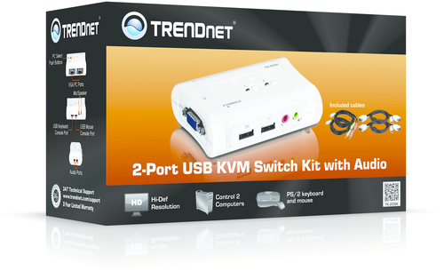 Kvm switch Kvm switch Trendnet TK 209K 2 porte USB con audio White (ord.min.1.00 unità)