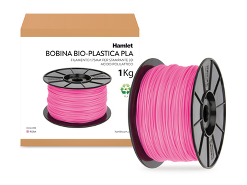 Bobina filo stampa 3D Bobina filo stampa 3D Hamlet HP3DXPLAPNK Filamento Pla 1,75 mm Rosa (ord.min.1.00 unità)