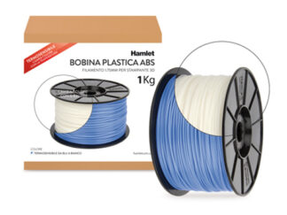 Bobina filo stampa 3D Bobina filo stampa 3D Hamlet HP3DXROLB2WT Filamento Abs 1,75 mm Blu e (ord.min.1.00 unità)