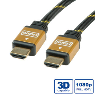 Cavo HDMI Cavo HDMI Itb RO11 04 5510 TOP High Speed con Ethernet Black e Gold (ord.min.1.00 unità)
