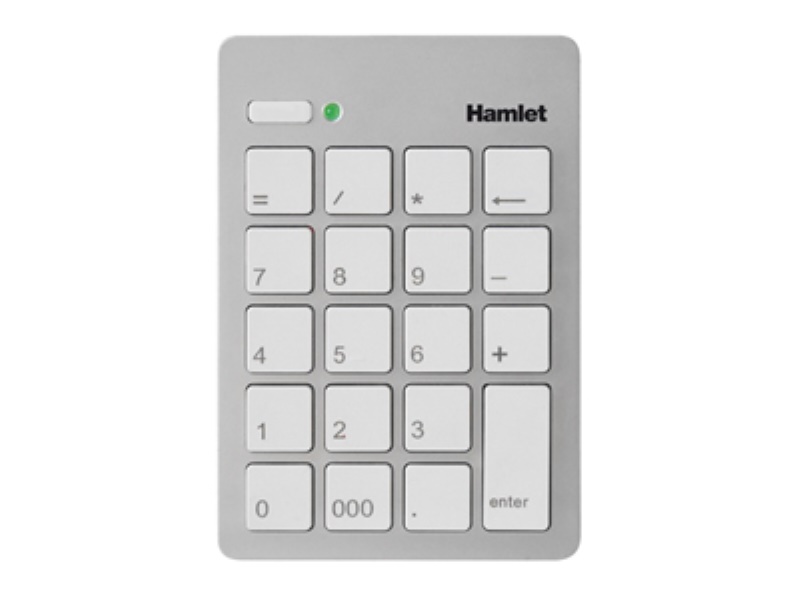 Tastierino numerico computer Tastierino numerico computer Hamlet XKPADUSV USB 2.0 19 tasti Silver (ord.min.1.00 unità)