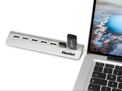 Hub USB Hub USB Hamlet XHUB7020AL 2.0 Silver (ord.min.1.00 unità)