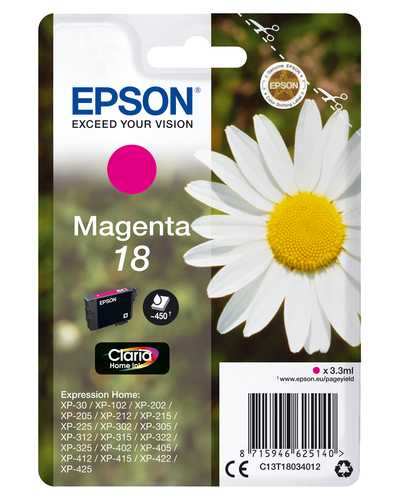 Cartuccia stampante Cartuccia stampante Epson C13T18034012 CLARIA 18 (ord.min.1.00 unità)