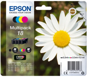 Set cartucce stampante Set cartucce stampante Epson C13T18064012 CLARIA Multipack T18 (ord.min.1.00 unità)