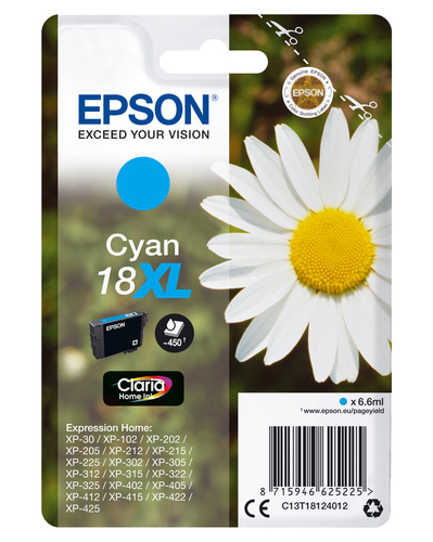 Cartuccia stampante Cartuccia stampante Epson C13T18124012 CLARIA 18 XL (ord.min.1.00 unità)