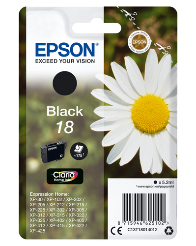 Cartuccia stampante Cartuccia stampante Epson C13T18014012 CLARIA T18 (ord.min.1.00 unità)