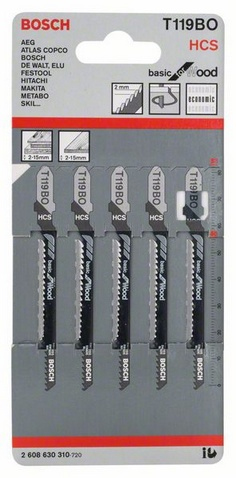 Set lame seghetto alternativo Set lame seghetto alternativo Bosch 2608630310 Legno T119BO (ord.min.1.00 unità)