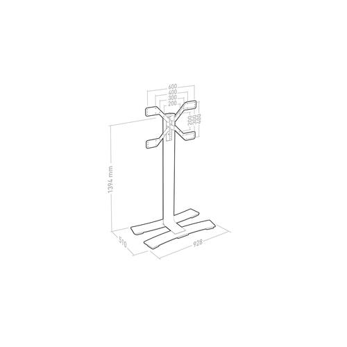 Carrello porta tv e monitor Carrello monitor Itb ER039050 ERARD Will 1400 XL Black e Silver (ord.min.1.00 unità)