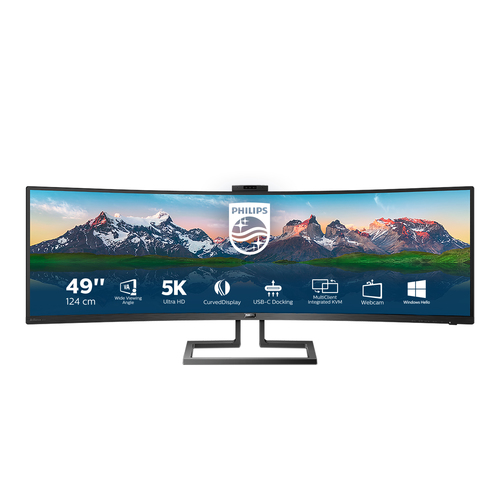 Monitor Philips 499P9H 00 P LINE Brilliance Superwide Curvo Black Monitor (ord.min.1.00unità)
