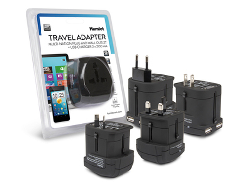 Adattatore da viaggio Adattatore da viaggio Hamlet XPW2UTRAVEL Nero (ord.min.1.00 unità)