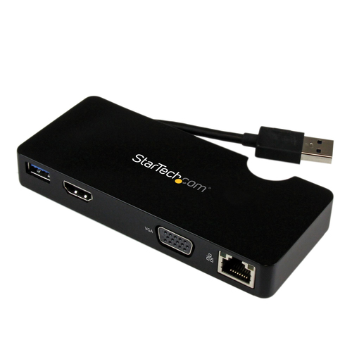 Hub multiporta HUB Startech.Com USB3SMDOCKHV Mini Dock Usb 3.0 Black (ord.min.1.00 unità)