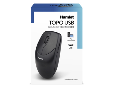 Mouse Mouse Hamlet XMICEU2 Optical Wired Black (ord.min.1.00 unità)