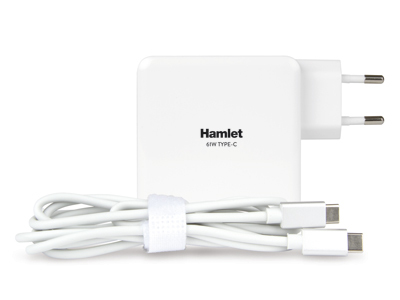 Alimentatore notebook Alimentatore Hamlet XPWNB65TC Power Delivery Autosensing White (ord.min.1.00 unità)