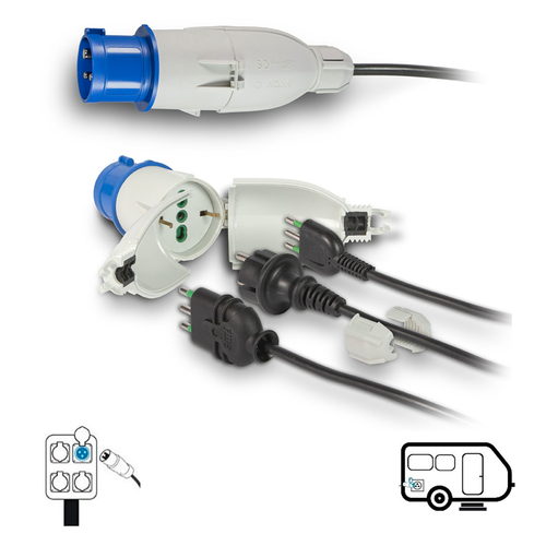 Adattatore Fanton 73020 spina CEE 220V Convertspina Grigio e Blu Adattatore presa elettrica (ord.min.1.00unità)