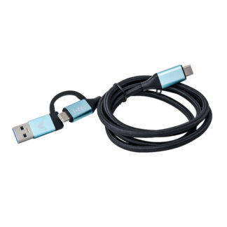 Cavo USB C Cavo USB C i tec C31USBCACBL 2In1 Black e Cyan (ord.min.1.00 unità)