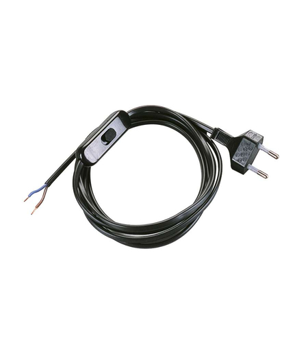 Cavo elettrico Cavo elettrico Poly Pool PP0372 2 per abat jour con interruttore Nero (ord.min.1.00 unità)