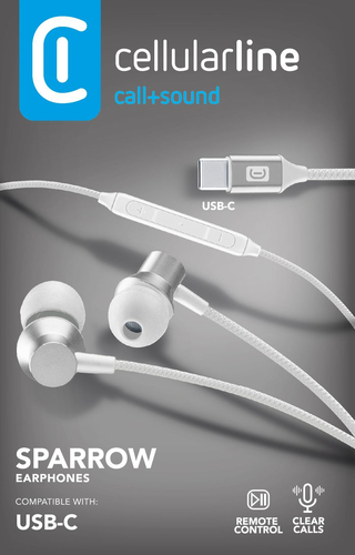 Auricolari microfono filo Auricolari microfono filo Cellular Line AUSPARROWTYPECW In Ear Type C (ord.min.1.00 unità)