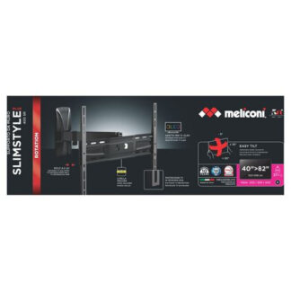 Supporto monitor TV parete Supporto monitor TV parete Meliconi 480972 SLIMSTYLE PLUS 400 Sr Black (ord.min.1.00 unità)