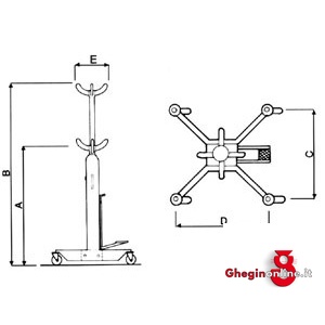 SOLLEVATORI IDRAULICI A CARRELLO 2227F 1000 SOLLEVATORI IDRAULICI GB-PIT jacks Prod. SCU - immagine 2
