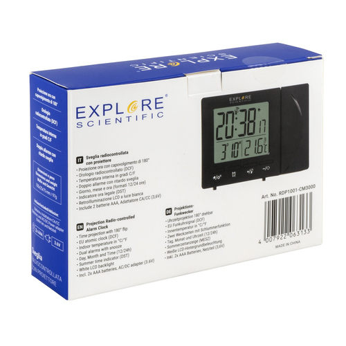 Sveglia Sveglia Explore Scientific RDP1001BLK Multifunzione radiocontrollata B (ord.min.1.00 unità)