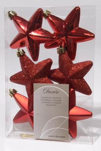 Set addobbi albero Natale Set addobbi albero Natale Amicasa 9027862 Stelle Red (ord.min.1.00 unità)