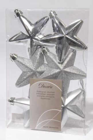 Set addobbi albero Natale Set addobbi albero Natale Amicasa 9027861 Stelle Silver (ord.min.1.00 unità)
