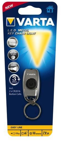 Torcia elettrica Mini torcia con anello portachiavi Varta 016603101401 Metal Key Chain (ord.min.1.00 unità)