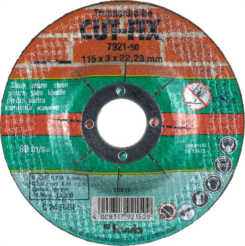 Disco taglio smerigliatrice Disco taglio smerigliatrice Kwb 792150 CUT FIX (115x3 mm) (ord.min.1.00 unità)