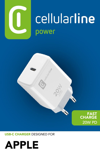 Caricabatterie USB Caricabatterie Cellular Line ACHIPHUSBCPD20WW CHARGER 20W Power Delive (ord.min.1.00 unità)