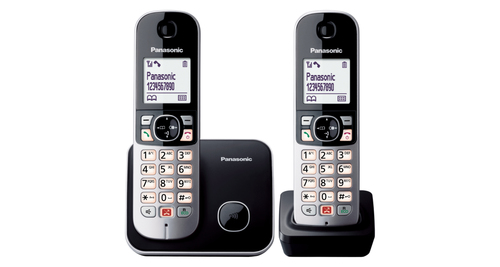 Cordless Cordless Panasonic KX TG6852JTB Twin Dect Silver e Black (ord.min.1.00 unità)