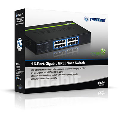 Switch di rete Switch di rete Trendnet TEG S16DG Greennet Black (ord.min.1.00 unità)