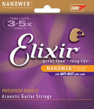 Muta corde chitarra acustica Muta corde chitarra acustica Elixir 16027 NANOWEB Custom Light Phospho (ord.min.1.00 unità)