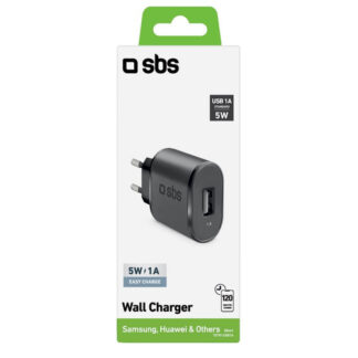 Caricabatterie USB Caricabatterie Sbs TETR1USB1A WALL CHARGER 5W Black (ord.min.1.00 unità)