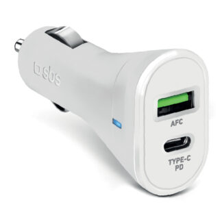 Caricabatterie accendisigari Caricabatterie accendisigari Sbs TECRPD20W CAR CHARGER 20W Dual Power (ord.min.1.00 unità)