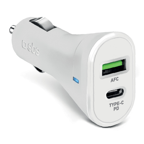 Caricabatterie accendisigari Caricabatterie accendisigari Sbs TECRPD20W CAR CHARGER 20W Dual Power (ord.min.1.00 unità)