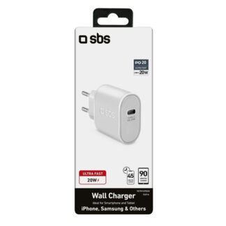 Caricabatterie USB Caricabatterie Sbs TETR1CPD20 WALL CHARGER 20W Power Delivery White (ord.min.1.00 unità)