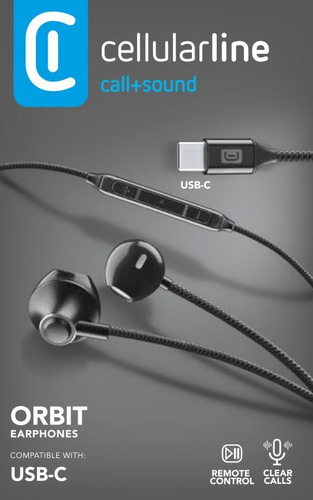 Auricolari microfono filo Auricolari microfono filo Cellular Line AUORBITTYPECK ORBIT Black (ord.min.1.00 unità)