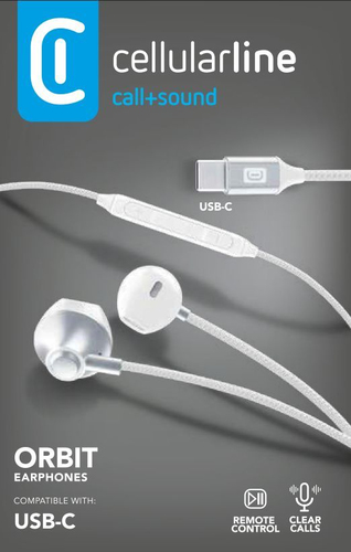 Auricolari microfono filo Auricolari microfono filo Cellular Line AUORBITTYPECW ORBIT Bianco (ord.min.1.00 unità)