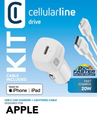 Caricabatterie accendisigari Caricabatterie accendisigari Cellular Line CBRIPHKITC2LMFI20W CAR CHAR (ord.min.1.00 unità)