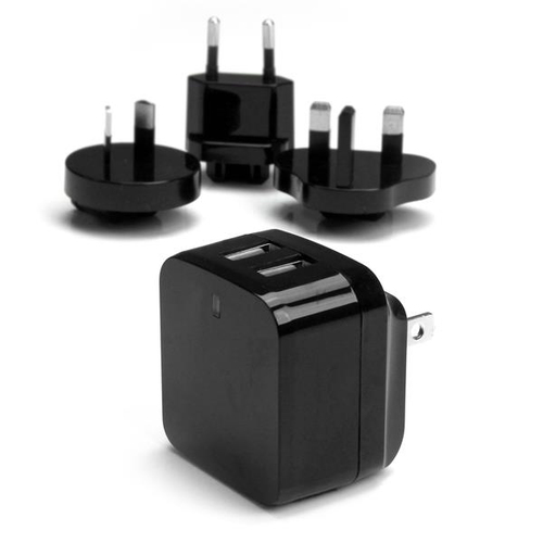 Adattatore da viaggio Adattatore da viaggio Startech.Com USB2PACBK 2 porte USB Black (ord.min.1.00 unità)