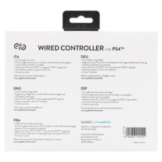 Gamepad Gamepad Qubick ACP40169 PLAYSTATION 4 Black & White 2.0 Wired White e (ord.min.1.00 unità)