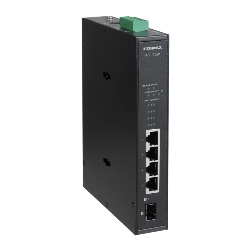 Switch di rete Switch di rete Edimax IGS 1105P INDUSTRIAL Din Rail Black (ord.min.1.00 unità)