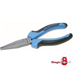 PINZE CON BECCHI PIATTI LUNGHI TESTA CROMATA E IMPUGNATURE ISOLATE IN MATERIALE BICOMPONENTE 230GB 160 PINZE BECCHI PIATTI L. long flat nose pliers Orig. Gedore
