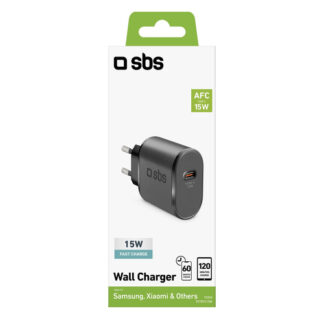 Caricabatterie USB Caricabatterie Sbs TETRTC15W WALL CHARGER 15W Adaptive Fast Black (ord.min.1.00 unità)