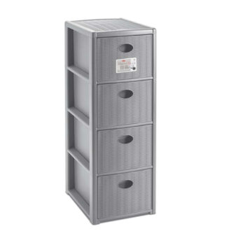 Cassettiera salvaspazio Cassettiera salvaspazio Stefanplast 30306 ELEGANCE 4C Slim Grigio (ord.min.1.00 unità)