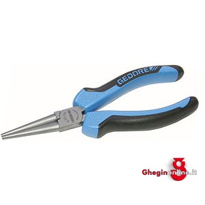 PINZE CON BECCHI TONDI LUNGHI TESTA CROMATA E IMPUGNATURE ISOLATE IN MATERIALE BICOMPONENTE 231GB 160 PINZE BECCHI TONDI L. long round nose pliers Orig. Gedore