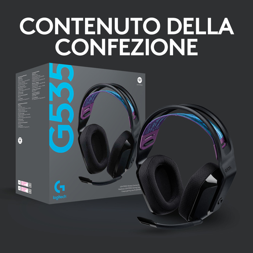 Cuffie gaming Cuffie gaming Logitech 981 000972 G SERIES G535 Lightspeed Black (ord.min.1.00 unità)