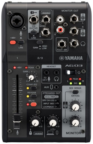 Interfaccia audio Interfaccia audio Yamaha AG03MK2 AG SERIES Live Streaming Mixer Black (ord.min.1.00 unità)